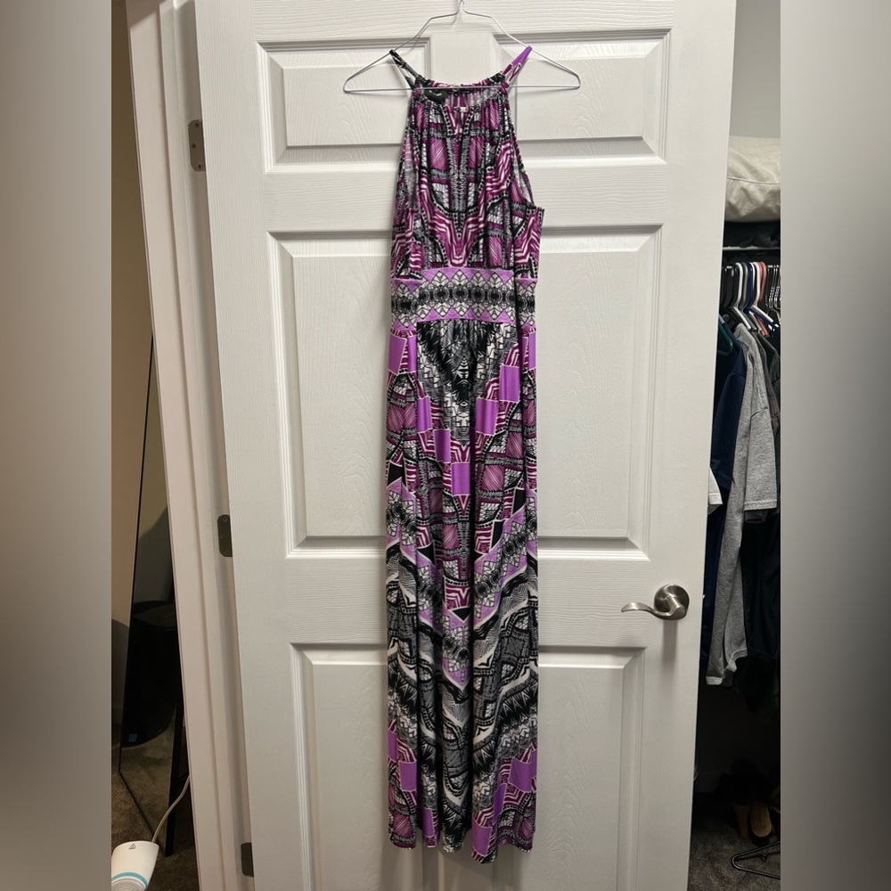 b. Calm purple and black Maxi Dress